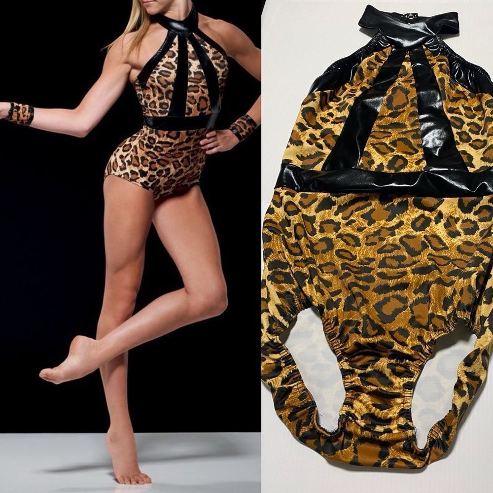 Kelle dance solo costume animal print leotard CREATURE CHIC SA-Small adult